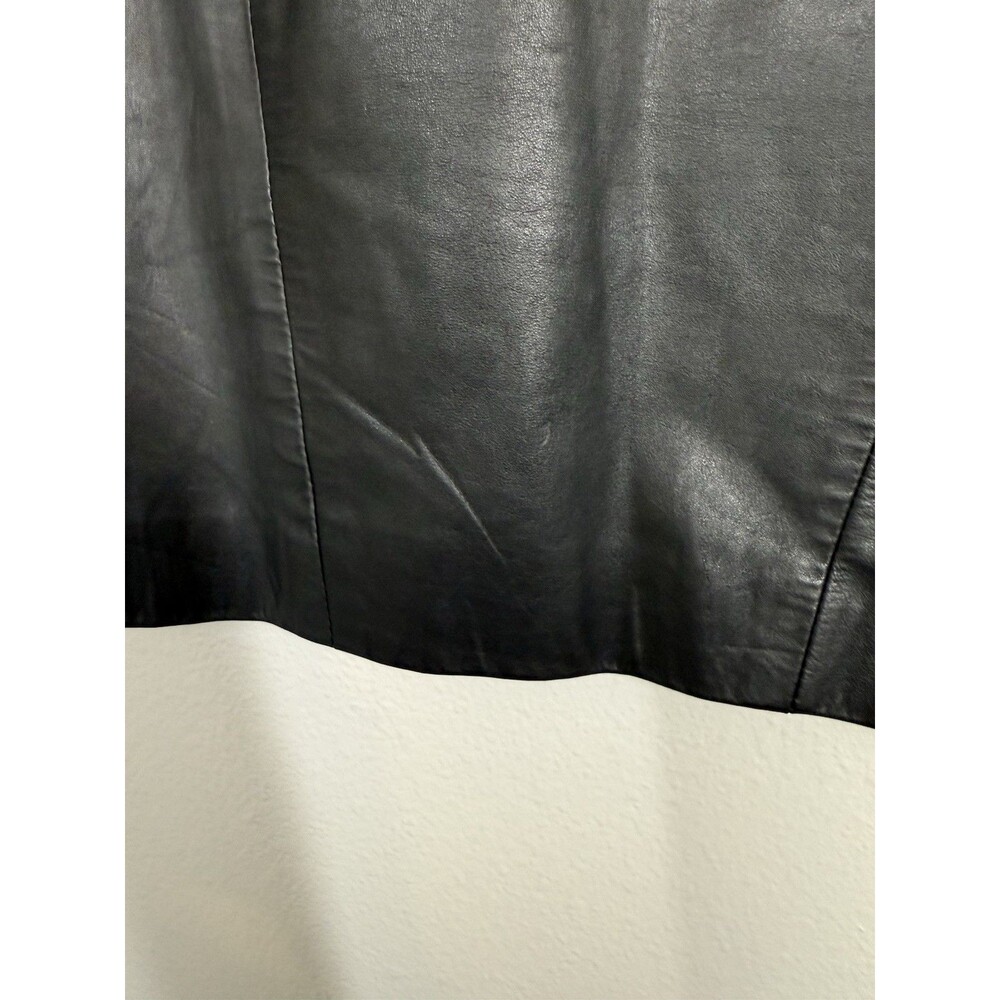 Byrnes & Baker Vintage Black Leather Skirt Women's Size 10 Zip Closure Rock Chic - Picture 2 of 11